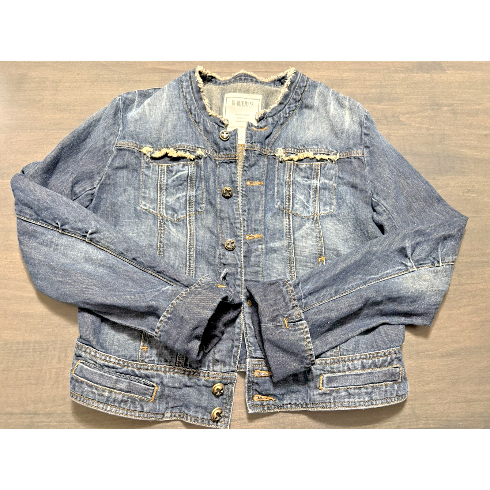 Duarte Denim Jacket Original Brand Hand Made Usa Denim Size L Womens Duarte Denim Jacket Original Brand Hand Made Usa Denim Size L Womens